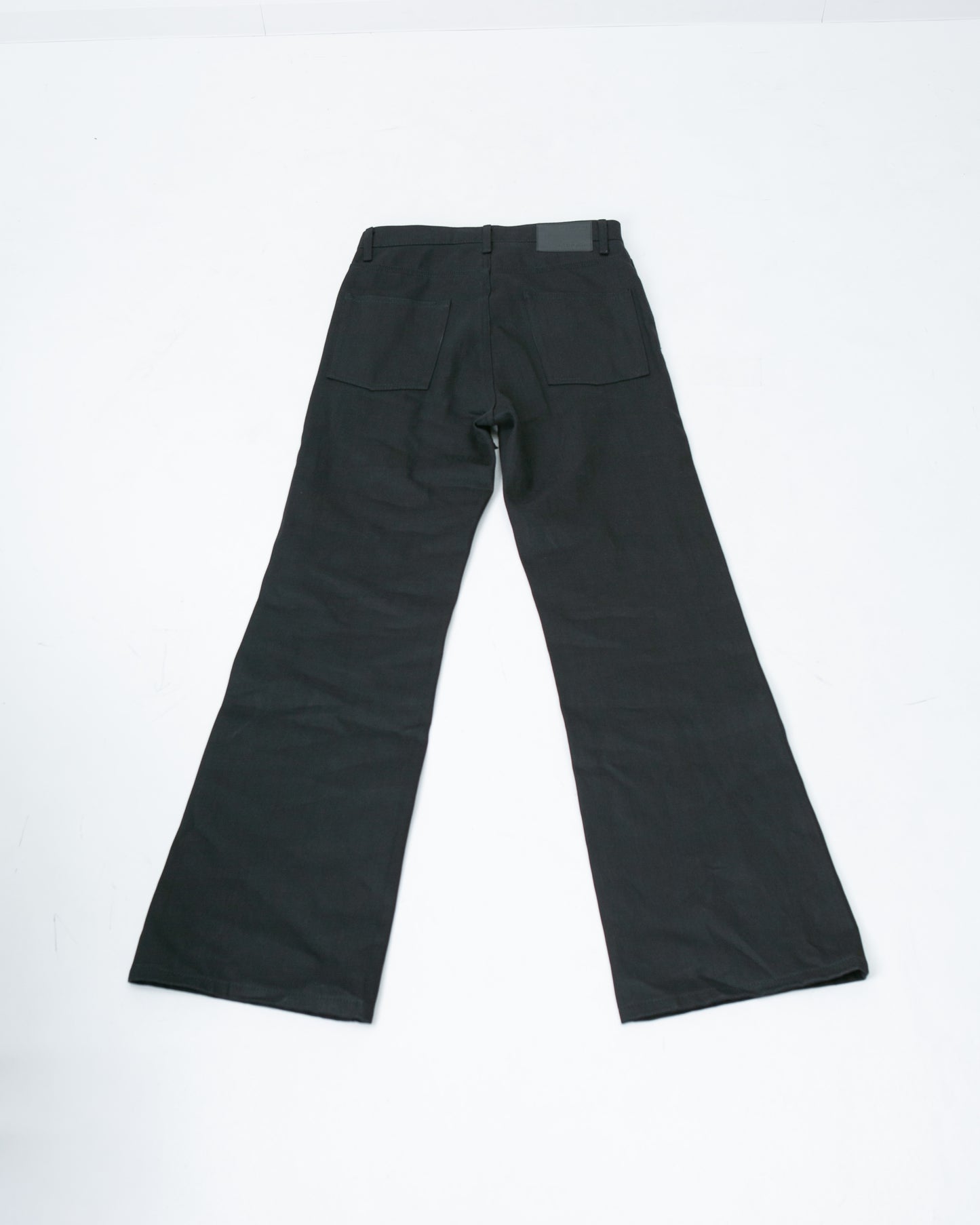 Slant Cut Denim Pants Black