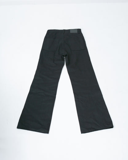 Slant Cut Denim Pants Black